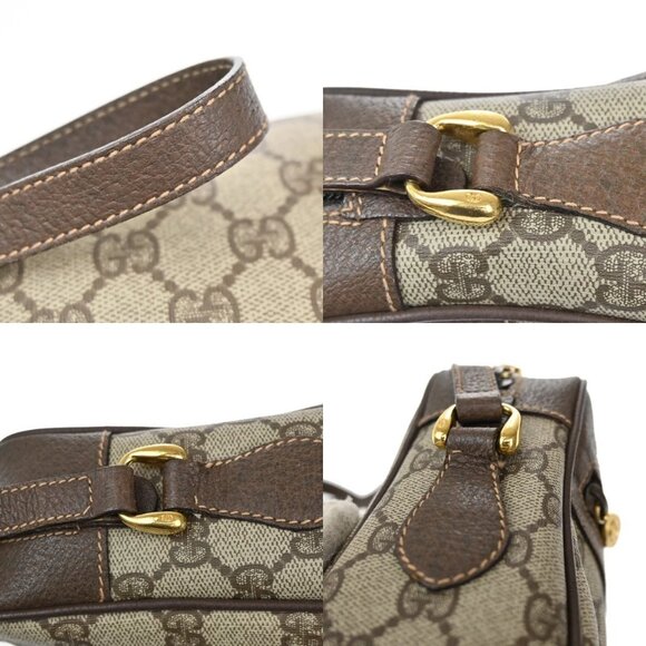 GUCCI Logo Sherry GG pattem Shoulder Bag PVC Leather Brown GHW Italy 34KB464 - Picture 9 of 16